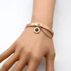 Bangle Black Round Tag Chain Charm Bracelets For Women Roman Numerals Luxury Designer Stainless Steel Bracelet Brand Jewelry