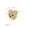 CZ Micro Pave Cute Bear Stud örhänge Kopparörhängen för kvinnors gåva