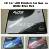 Emblemas LED para carro Emblema LED 4D Luz Branco Azul Vermelho Luzes Traseiras Logótipo 140x73mm222t