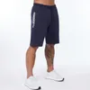 Мужские шорты мужские тощие хлопок спортивные беговые темно -синие уличная одежда бодибилдинг спортивных штанов Фитнес короткие брюки Jogger спортивные залы спорт