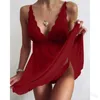 Women's Nightwear Sexy Lace Fun Home Strap V-Neck Nightwear Sleeveless Bodysuit F7G168 Nightgown Sexy Night Women Sleepwear L230626