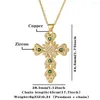 Pendant Necklaces Women's Jewelry Religious Cross Copper Set Zircon Necklace Holiday Gift