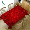 Tischtuch romantische rote Rosengedruckte dekorative Tischdecke Picknicktisch rechteckige Tischdecke Haus Esstisch Couchtisch Ornamente R230823