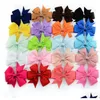 Hair Accessories 3 Inch Grosgrain Ribbon Bows With Clip Baby Girl Pinwheel Hairbows/Hair Clips/Hair Pins Drop Delivery Kids Maternity Dh2Xo