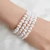 Bangle ASHIQI Braccialetto di perle naturali d'acqua dolce bianche per gioielli da donna regalo 230731