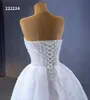 Vestido de noiva com lantejoulas e costas abertas sem mangas para mulheres SM222224