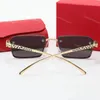 Carti-Brille, Sonnenbrille, Herren-Radsport-Sonnenbrille, Büffelhorn, Damen, klassisch, Freizeit, rechteckige Schutzbrille, Diamantschliff, Trend, randlose Sonnenbrille, mit Box, Lünette 3570