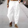 Men's Pants Bababuy Cotton And Linen Male Summer Solid Color Mens Trousers Loose Fitness Causal Plus Size S-5XL