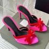 Дизайнерские высокие каблуки женские туфли обувь бренд тапок Slipper Bow Fashion Elegant Женская мода дома вечеринка свадебная обувь белая черная