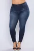 Kvinnors jeans 2023 Plus Size L-5XL Hög midja stretch Slim Small Feet Pants Stora kläder toppkvalitet