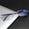 Solglasögon Frameless Anti Blue Light Glasses Transparent elegant Ultra Reading Eyeglass Frame BLASE Computer Eyewear Female