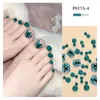 False Nails Short Shiny Press On Toenails Fashion Rhinestone Fake For Women Girls