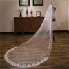 Bridal Veils Arrival White Ivory Cathedral Veu De Noiva Lace Appliques Wedding Accessories Bride Veil Voile Mariage