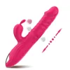 Vibrators Rabbit Vibrator for Women Vagina G-Spot Nipple Clitoris Stimulator Thrusting Telescopic Rotating Dildo for Adult Sexy Toys 230801