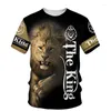T-shirt da uomo Lion And Prairie King T-shirt stampata in 3D Abbigliamento estivo fresco Camicia alla moda da uomo di grandi dimensioni