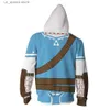 Men's Hoodies Sweatshirts New Men's Autumn Digital Printing 3D Cosplay Hoodie Boys Preppy Style Zelda Popluar Game Casual Fashion Harajuku Zip Top Jacket T230731