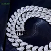 Niestandardowy moissanite Cuban Link Chain Men Hip Hop 925 Srebrny biały złoto platowany łańcuch kubański VVS MOISSANITE Link Jewelry