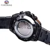 Orologi da polso Forsining Calendario a tre quadranti Acciaio inossidabile Uomo Orologi da polso meccanici automatici Top Brand Luxury Military Sport Orologio maschile 230731