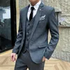 Męskie garnitury 2023Boutique Fashion (Suit Vest Moders) Młode przystojne, swobodne szczupłe przyjęcie weselne w stylu Trzyczęściowy zestaw brytyjski styl