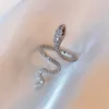 Nouveau ruban couleur cubique zircone serpent anneau pour les femmes ouvert réglable Cz bagues fête mariage déclaration bijoux