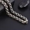 Chains Vintage Gothic Men Punk S925 Sterling Silver Fret Pattern Chockers Chain Necklace For Male Hip Hop Party Jewelry Accessories