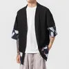 Herrjackor män japanska kimono traditionella kostymkläder blus skjorta haori yukata trench jacka