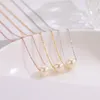 Подвесные ожерелья Юн Руо прибытие розового золота цвет шикарно элегантное жемчужное ожерелье Женщина мода титановые стальные украшения никогда не исчезают продавать