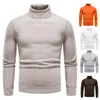 Maglioni da uomo Maglione a collo alto Abbigliamento lavorato a maglia Pullover autunno inverno Nero Marrone Camicie con fondo bianco casual Camicetta fredda aderente