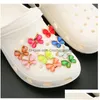 Parti di scarpe Accessori Fiore di cristallo Pvc Charm Fibbia Glow Luminous Buckles Fit Bracciali Clog Jibz Shoes Charms Decorati Series Randomly