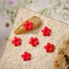 Decoración de uñas, pétalos de resina sólida de Color de flor de las cuatro estaciones, taladro decorativo liso de fondo plano