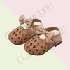 Sandals 1115cm Brand Weave Fashion Kids For Girls Solid Closed Toe Cute Bowtie Summer Dress Shoes Little Princess Baby Shoe 230731