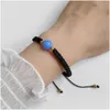 Pedra luminosa frisada mão tecida pulseira ajustável corda preta vermelha corda trançada pulseiras de amizade para mulheres homens jóias drop de dhode