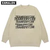 Men's Sweaters Harajuku Vintage Sweater Plain Color Letter Graphic Oversized Knitted Pullover Women Grandpa Ugly Y2K