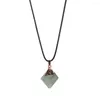 Pendant Necklaces 2023 Natural Raw Rhombus Fluorite Pendant- Plated Gold Women Fashion Gift For Men/Women Couple Pendants