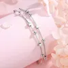 Link Armbänder 925 Silber Doppel Charm Sterne Runde Perlen Armband Einstellbar Layered Perlen Kette Schmuck Geschenke Für Frauen H2W8