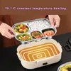 Lunchboxen 12V220V Water Gratis Elektrische Verwarming Doos Roestvrij Staal Voedsel Isolatie Bento Thuis Auto Warm Houden 12L 230731