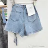 Fashion Womens Shorts Skirts Elastic Jeans Irregular Multi Pocket Cargo Pants Zipper Bag Shorts Spring Summer New Denim Skirt Pants