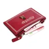 New Fashion Card Holder Fessure per carte multiple da donna Portafoglio squisito ultrasottile in pelle Fibbia piccola a due pieghe in un unico pezzo