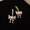 Baumelnde Ohrringe Lovelink Einfache unregelmäßige Schleife Metall Stil Quaste Barock weiße Perlenohrring für Frauen Mädchen Partyzubehör
