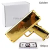 Novidade Jogos Banknote gun Party Games Pistol Party toys Games Cash Cannon Brinquedos engraçados arma para notas de casamento Golden 100pcs notas de dinheiro falso 230801