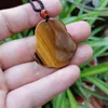 Pendant Necklaces Natural Tiger Eye Stone Buddha Feng Shui Necklace Men Women Healing Jewelry Tiger's Crystal Charms Lucky Amulet Gift