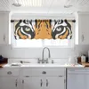 Cortina Ilustração Olhos de Tigre Cozinha Janela Pequena Tule Transparente Quarto Curto Sala Decoração da Casa Cortinas Voile