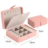 Jewelry Boxes Organizer Display Travel Jewellery Case Portable Box Leather Storage Earring Holder 230801