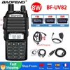 Walkie Talkie Baofeng Real 8W Rádio Portátil UV 82 Dual PTT Em Dois Sentidos Vhf Uhf Receptor Amador UV82 Melhor que UV5R 230731