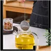 Coffee Tea Tools Stainless Steel Pot Infuser Sphere Locking Spice Green Leaf Ball Strainer Mesh Strainers Filter Drop Delivery Hom Dhagl