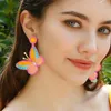 Boucles d'oreilles pendantes papillon Boho mignon perlé goutte pour les femmes à la main déclaration coloré riz perle bijoux