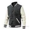 Hommes printemps automne veste nouveau Baseball col manteau couleur correspondant varsité vestes extérieur simple Clip coton coupe-vent hommes