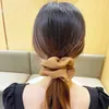 Koreanische Frau Große Elegante Tuch Gummi Haar Band Creme Farbe Scrunchies Haar Krawatten Damen Pferdeschwanz Halter Mädchen Haar Zubehör