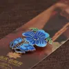Hänge halsband ys bränd blå phalaenopsis blommor kvinnlig mode klassisk fjäril älskar etnisk stil halsstycke