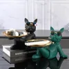 Decorative Objects Figurines Resin Home Decor French Bulldog Statue Sculptures for Animal Figurine Gift Dog Craft Ornament Room 230731